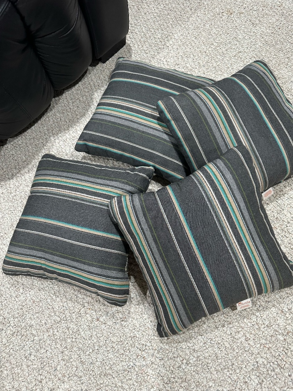 4 multi stripe Sunbrella pillows
